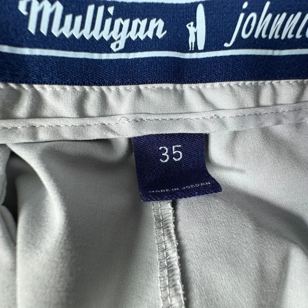 Johnnie O Mulligan Shorts Men 35 Gray Performance Stretch Preppy Golf 9